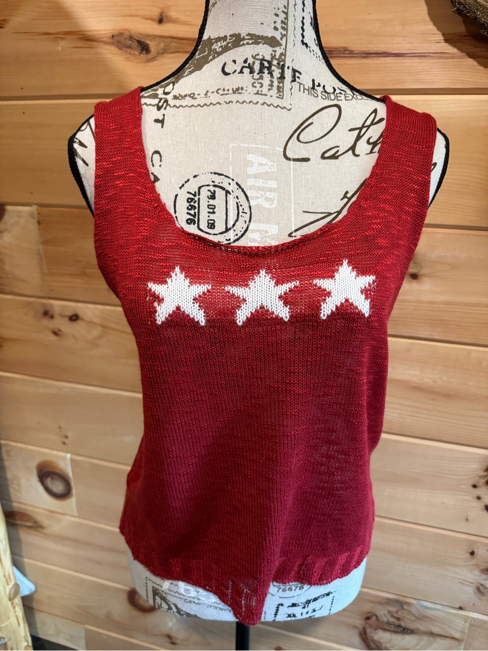 Red Star Knit Tank Top